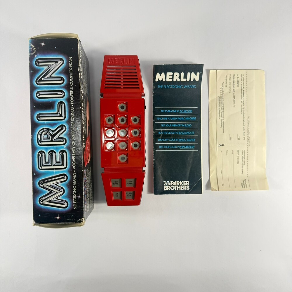 Vintage 1978 Merlin The Electronic Wizard Handheld Game w/ Box & Manual Tested